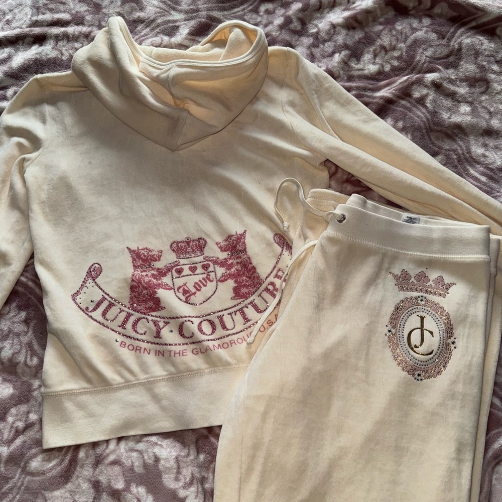 Cream/off white Juicy Couture tracksuit